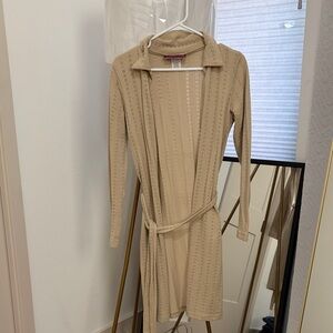 Chic Beige Knit Long Sleeve Sweater